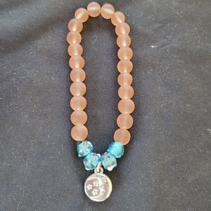 Smoked glass moon bracelet